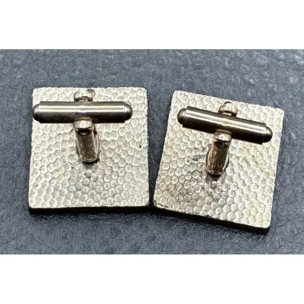 Vintage Horse Pegasus Equestrian Enamel Large Cufflinks Base Metal Gold Tone